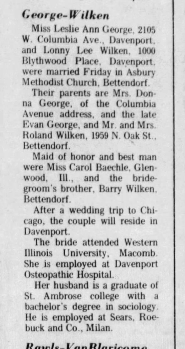 Clipping from Quad-City Times